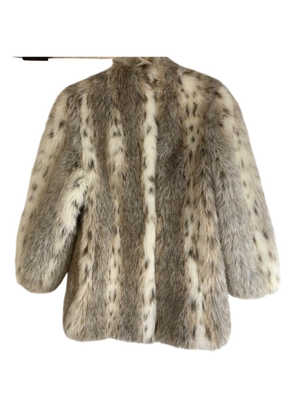 Vintage 80s Style VI Ltd Faux Fur Coat Bobcat Lynx Style Medium USA EUC